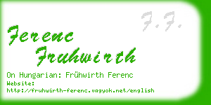 ferenc fruhwirth business card