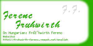 ferenc fruhwirth business card